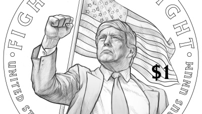 L’effige di Donald Trump su una moneta, il tycoon come gli imperatori romani