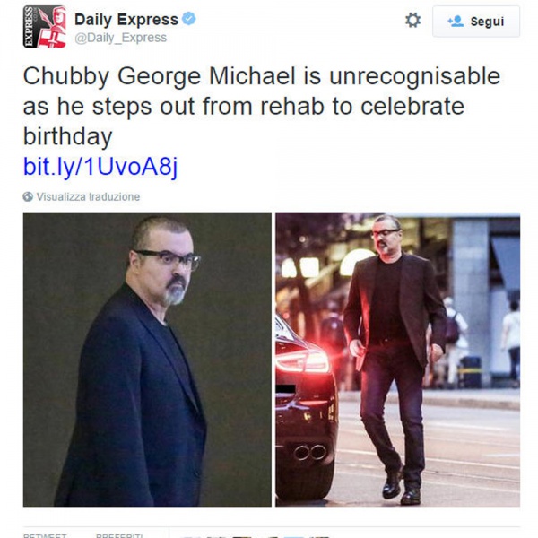 George Michael irriconoscibile in rehab