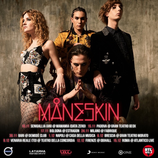 Maneskin, da novembre il tour invernale