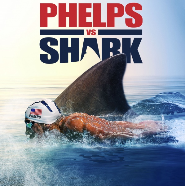 Michael Phelps sfida gli squali