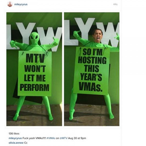 Miley Cyrus presenterà gli MTV Video Music Awards