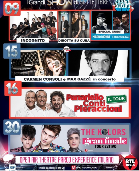 Open Air Theatre di Milano si accende con 4 grandi show