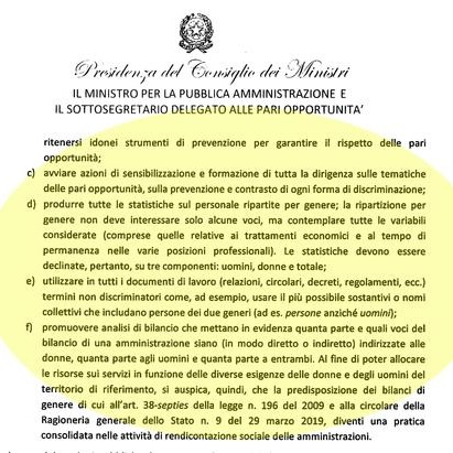 Parità di genere, nuove regole nella pubblica amministrazione