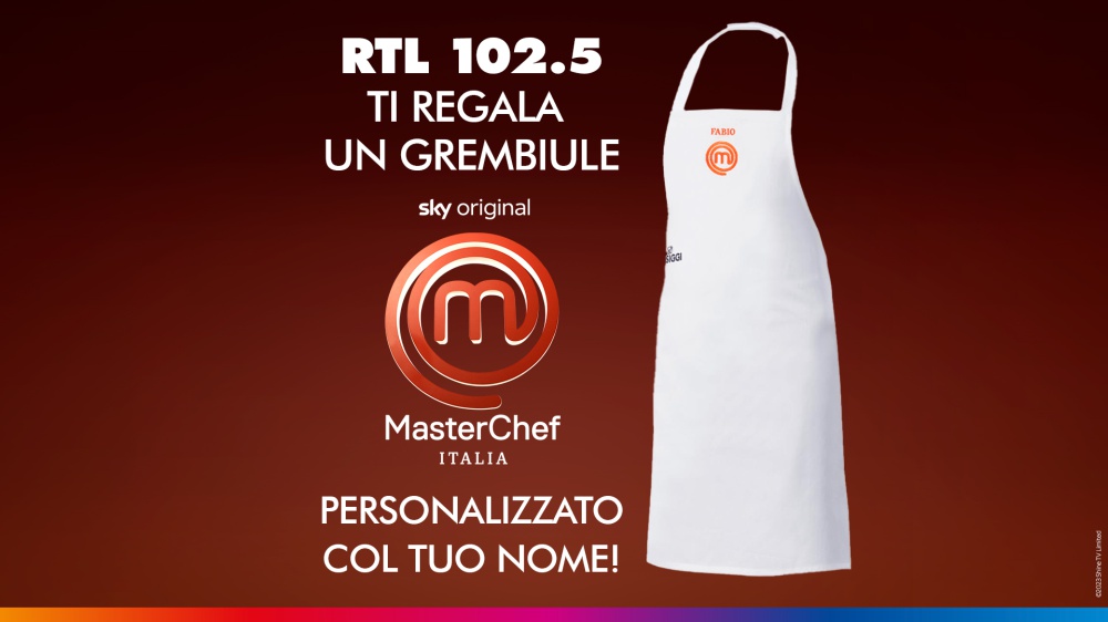 Vai alla pagina del gioco RTL 102.5 TI REGALA IL GREMBIULE DI MASTERCHEF ITALIA PERSONALIZZATO COL TUO NOME!