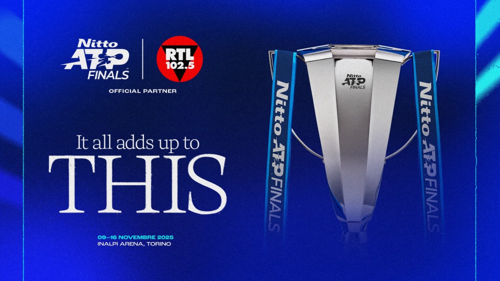 RTL 102.5 è la radio ufficiale delle Nitto Atp Finals 2025 - Dal 9 al 16 novembre, dalla Inalpi Arena di Torino, RTL 102.5, Radio Zeta e Radiofreccia racconteranno il torneo con programmi, collegamenti quotidiani e dj set al fan village