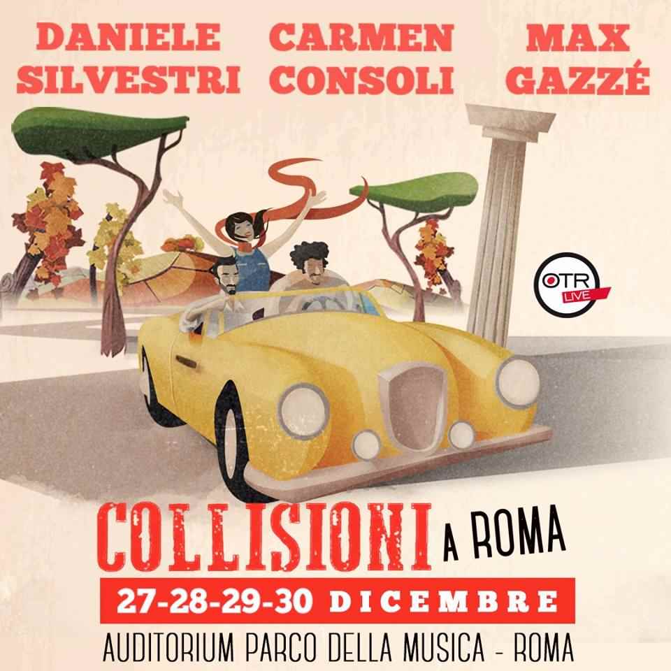 Collisioni a Roma su RTL 102.5 con Consoli, Gazzè e Silvestri