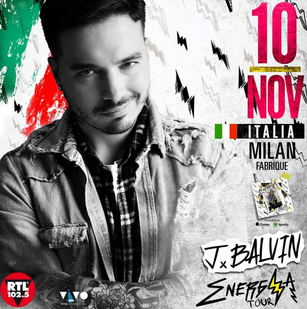 J Balvin live pronto a travolgere l'Italia