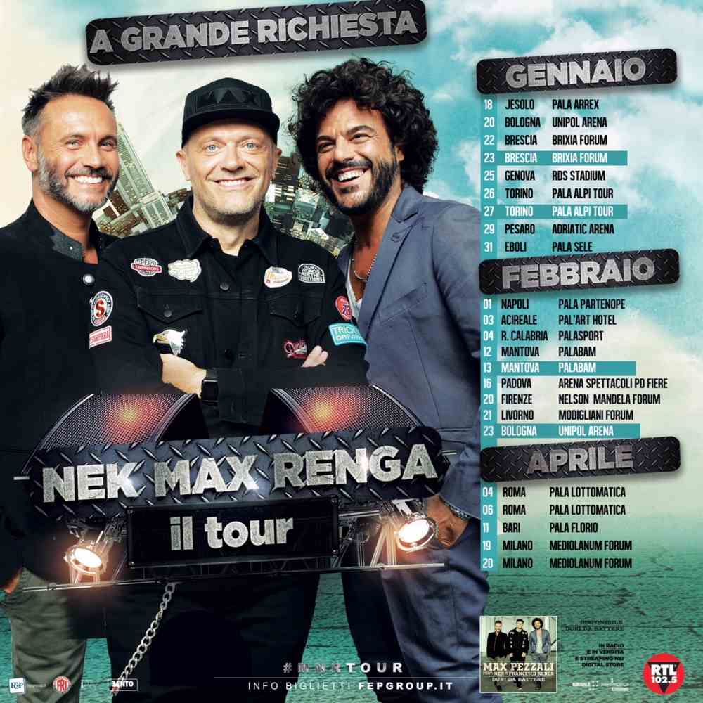 Max, Nek, Renga tutti i segreti del tour