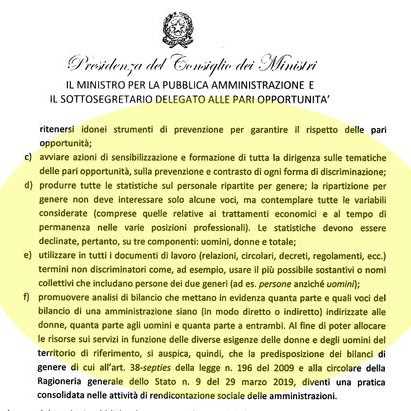 Parità di genere, nuove regole nella pubblica amministrazione