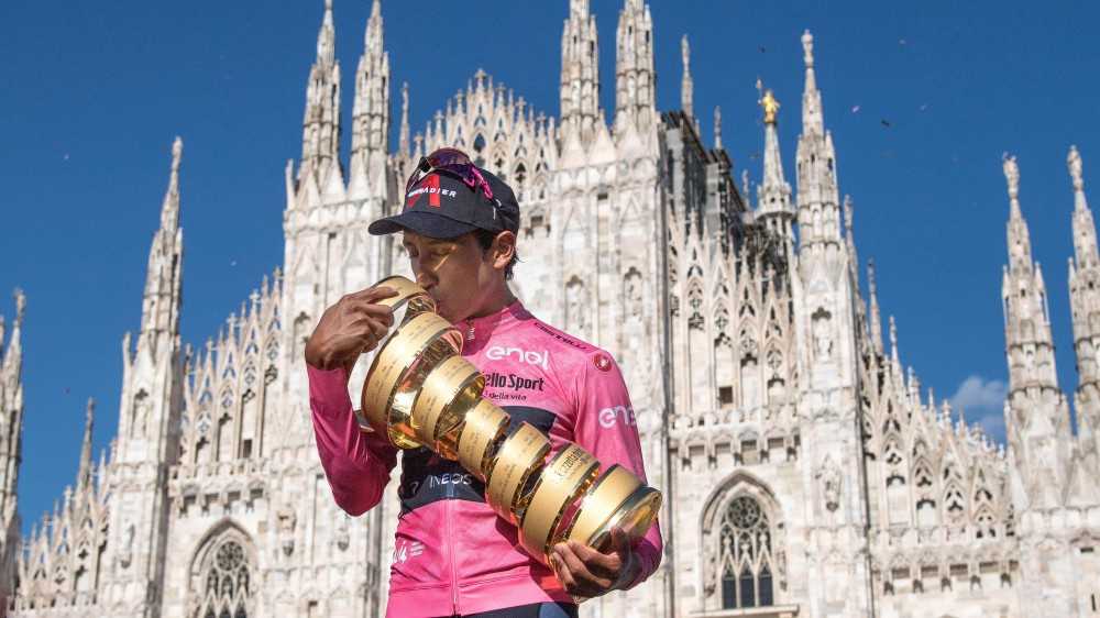 Egan Bernal vince il 104esimo giro d’Italia; super Caruso, secondo nella classifica generale; la crono finale a Ganna