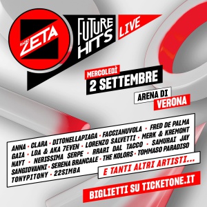 Radio Zeta Future Hits Live 2026: Anna, Ditonellapiaga, faccianuvola, Fred De Palma, Gaia, Lda & Aka 7even, Nayt, Samurai Jay, Tommaso Paradiso, 22 Simba si aggiungono al cast Radio Zeta Future Hits Live 2026: Anna, Ditonellapiaga, faccianuvola, Fred De Palma, Gaia, Lda & Aka 7even, Nayt, Samurai Jay, Tommaso Paradiso, 22 Simba si aggiungono al cast