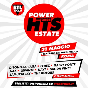 RTL 102.5 Power Hits Estate 2026: Ditonellapiaga, Fedez, Gabry Ponte, J-Ax, Levante, Nayt, Sal Da Vinci, Samurai Jay e The Kolors tra i primi nomi annunciati