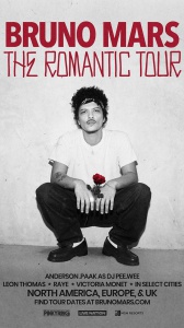 Bruno Mars, record di biglietti venduti per il suo “The Romantic Tour” 