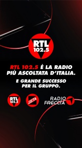 RTL 102.5 è la radio più ascoltata dagli italiani ogni giorno con 6,3 milioni di ascoltatori