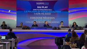 Sanremo 2023, conferenza stampa quarta serata. Toti: “Il festival senza la Rai è come il pesto senza il basilico.” 