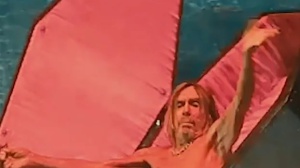 Iggy Pop portato fuori dal palco in una bara